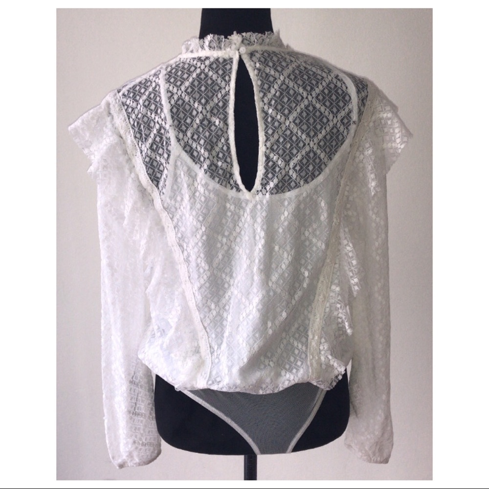 FREE PEOPLE LACE LONG SLEEVE BODYSUIT - Picture 6 of 8